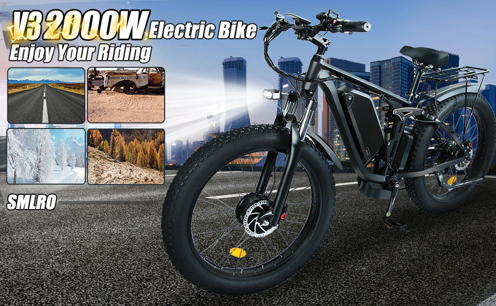 SLMRO V3 PLUS 2000W City & Mountain Electric Bicycle with Fat Tires
