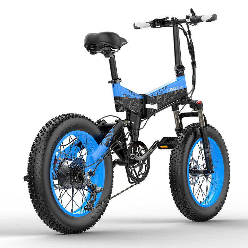 Lankeleisi X3000 Plus 1000W Foldable Mountain Electric Bike with 20" Fat Tires