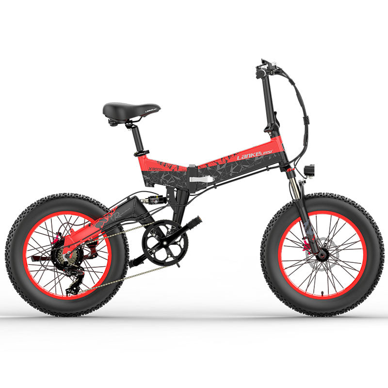 Lankeleisi X3000 Plus 1000W Foldable Mountain Electric Bike with 20" Fat Tires