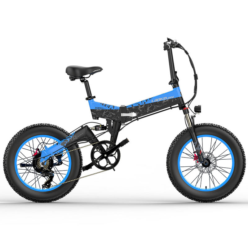 Lankeleisi X3000 Plus 1000W Foldable Mountain Electric Bike with 20" Fat Tires