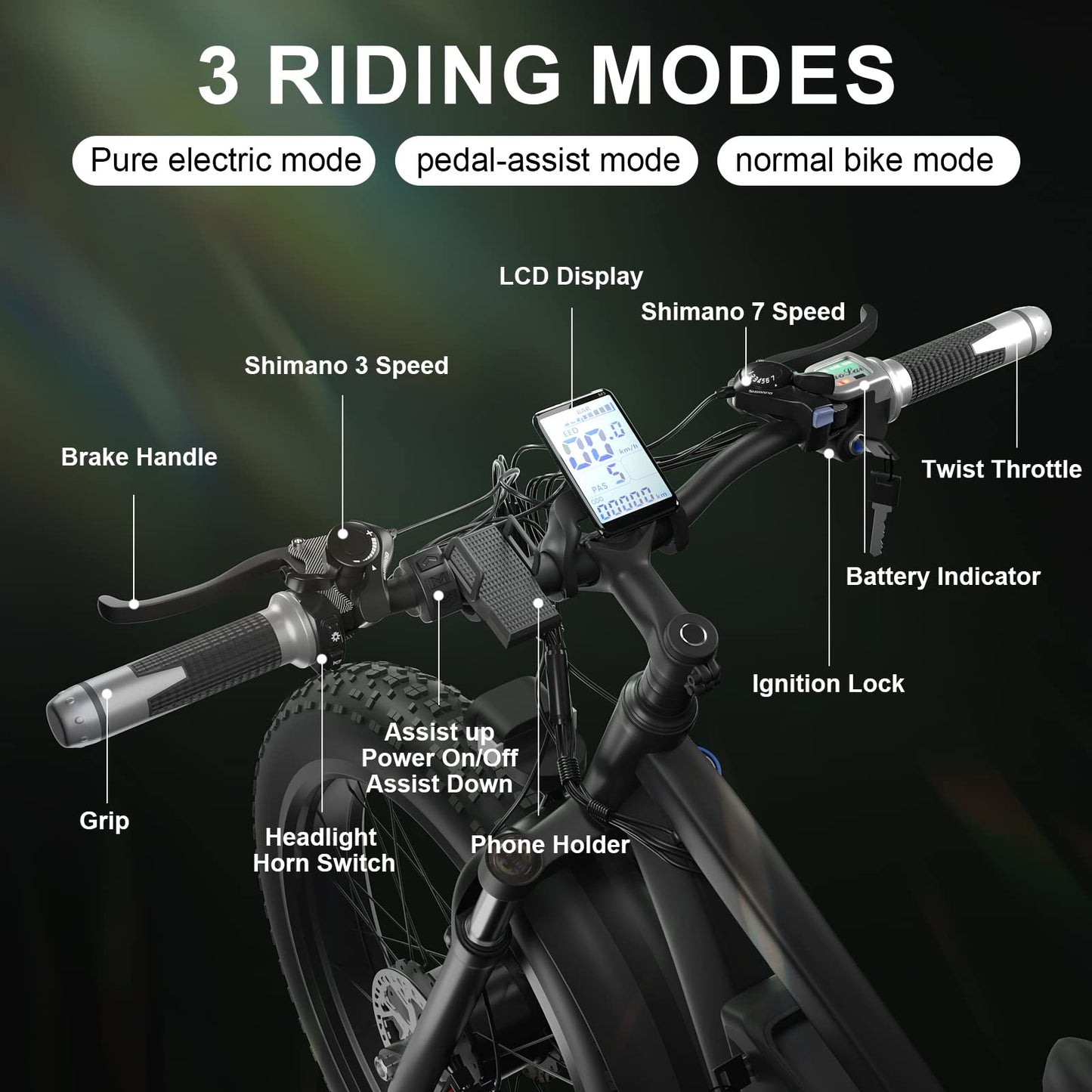 SLMRO XDC600 PLUS 2000W City & Mountain Electric Bicycle with Fat Tires
