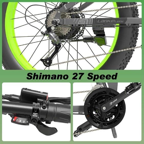 Lankeleisi XT750 Plus 1000W Foldable Mountain Electric Bike with 26" Fat Tires