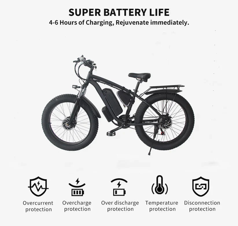 SLMRO XDC600 PLUS 2000W City & Mountain Electric Bicycle with Fat Tires