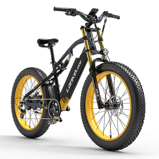 Lankeleisi RV700 1000W Full Suspension Electric Mountain Bike with 26" with Fat Tires